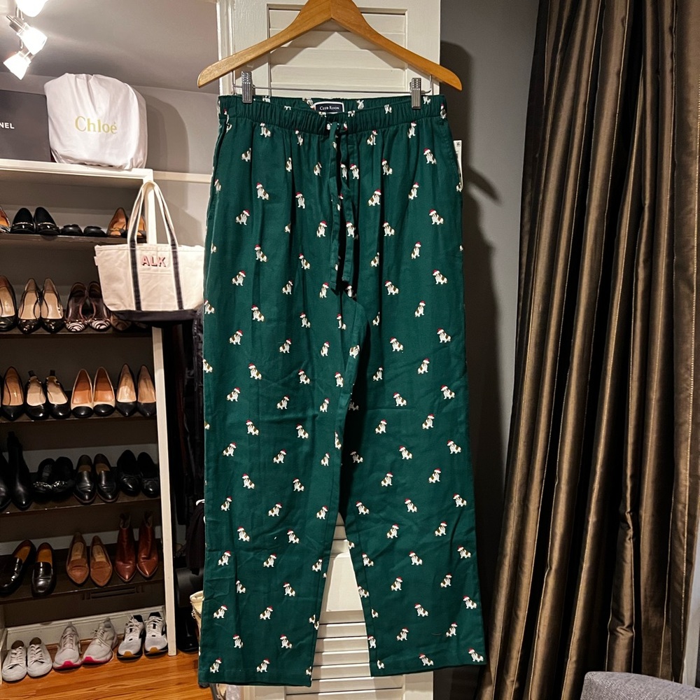NWT Men’s Flannel Santa Bulldog PJ Pants